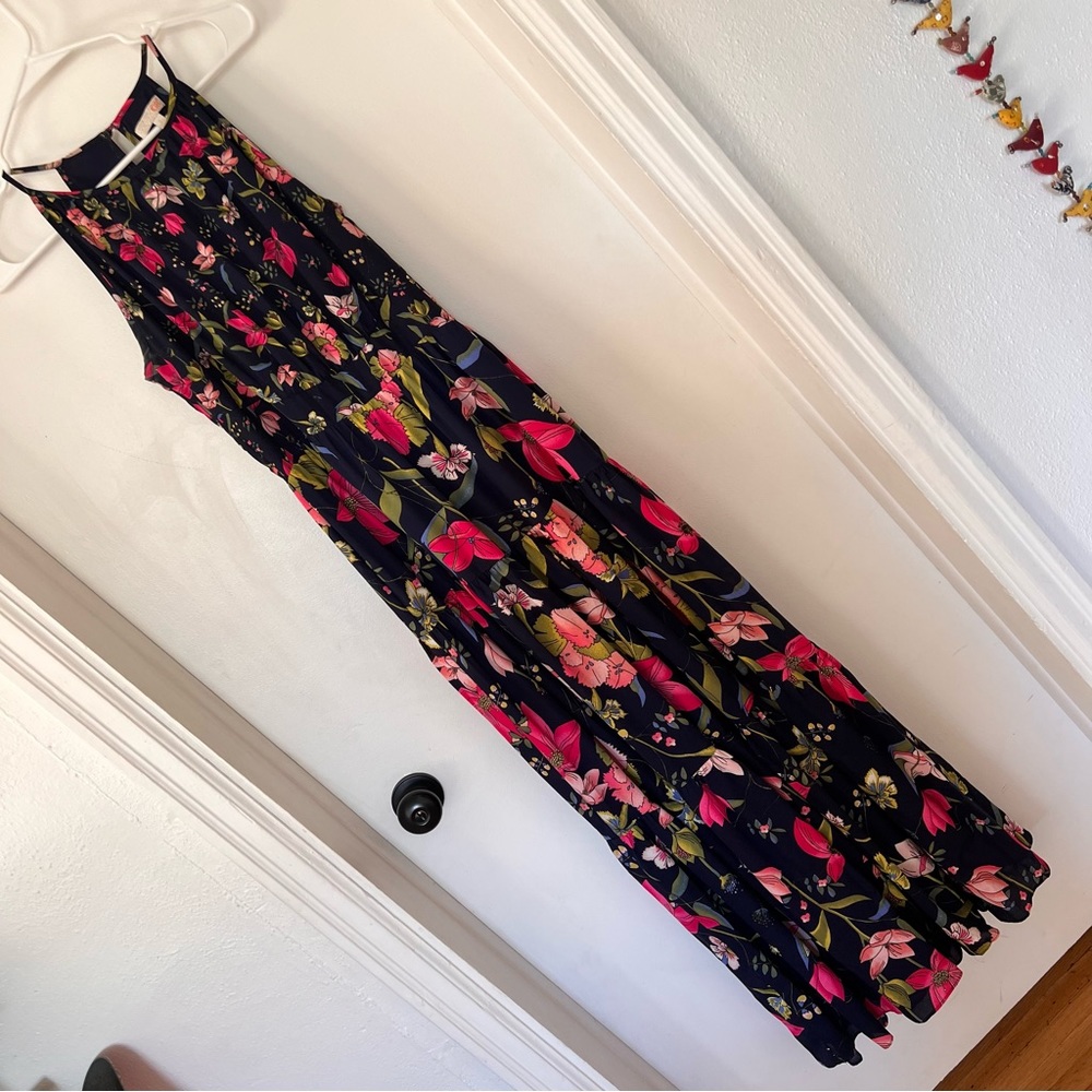 GB Gianni Bini floral tiered halter maxi dress small